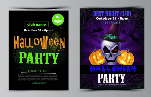 Halloween Party flyer set vector — Stockvector