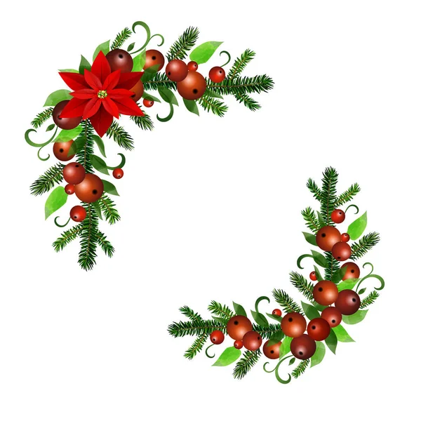 Natal Holly brunches vetor de decoração —  Vetores de Stock
