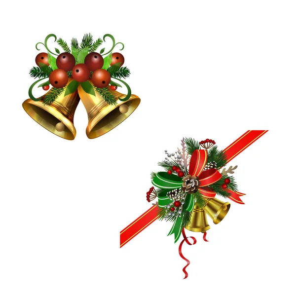 Christmas Holly brunches decoration vector — Stock Vector