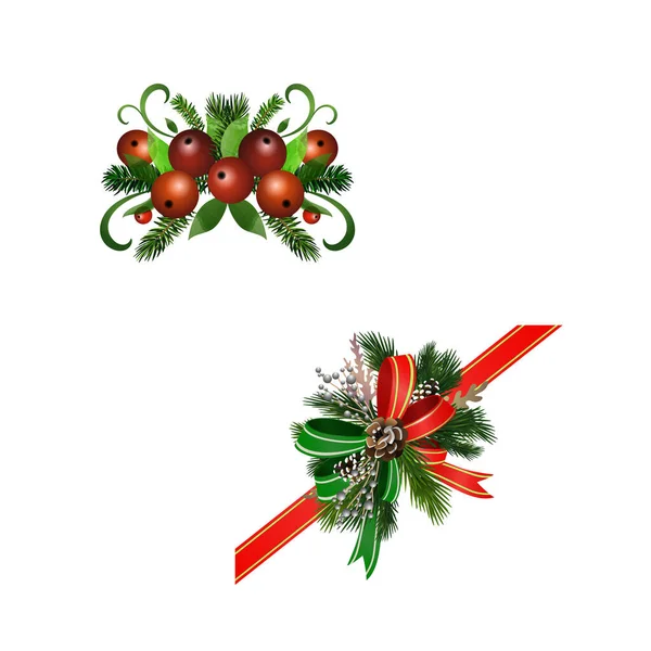 Різдвяний Холлі брюнетки прикраси вектор — стоковий вектор