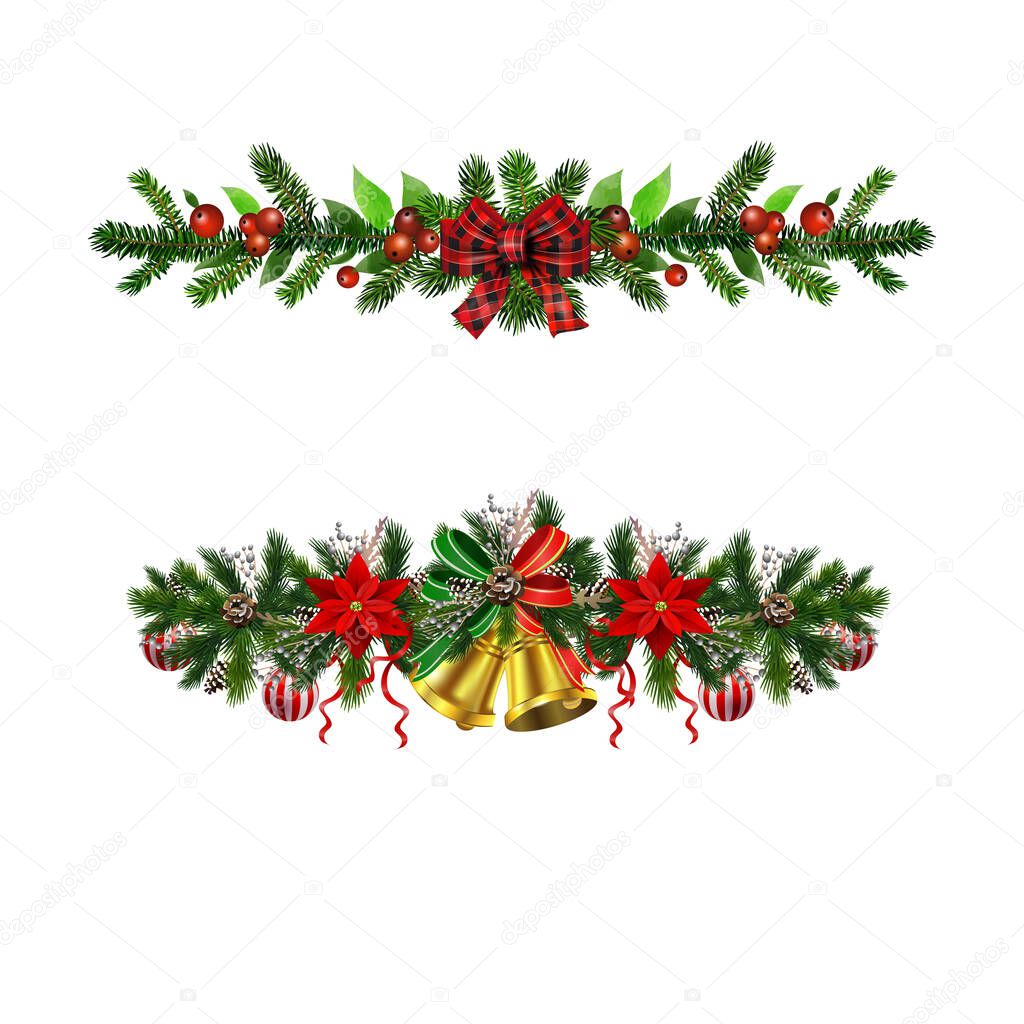 Christmas Holly brunches decoration vector