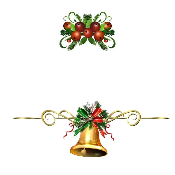 Navidad Holly brunches vector de decoración — Archivo Imágenes Vectoriales