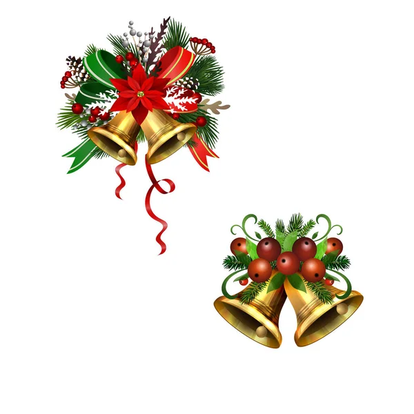 Kerst Holly brunches decoratie vector — Stockvector