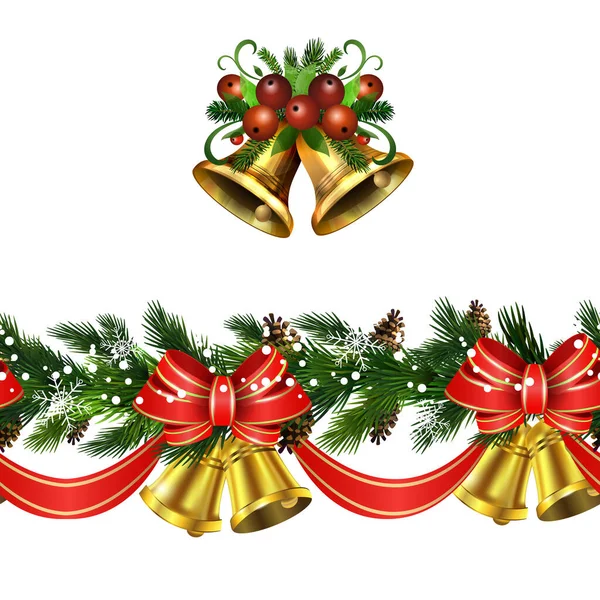 Noël Holly brunches décoration vecteur — Image vectorielle