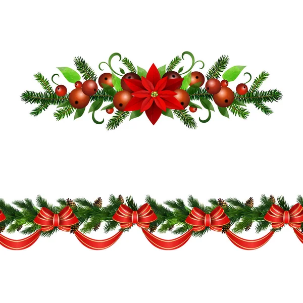 Christmas Holly brunches decoration vector — Stock Vector