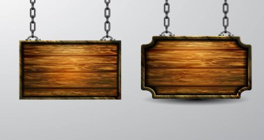 Ahşap tabelanın gerçekçi temsili