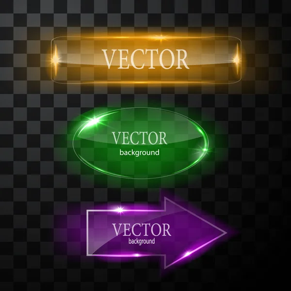 Vidrio vector botón plano. Fondo editable fácil — Archivo Imágenes Vectoriales