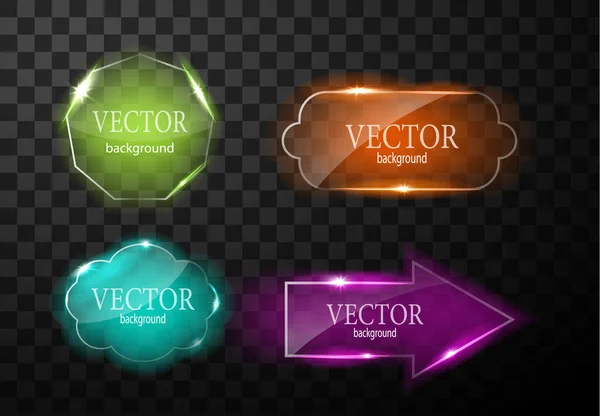 Vidrio vector botón plano. Fondo editable fácil — Vector de stock