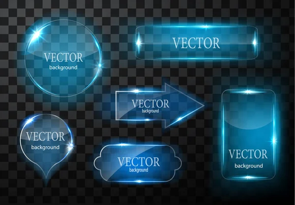 Verre plan à bouton vecteur. Fond facile modifiable — Image vectorielle