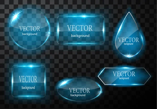 Glasvektorschaltfläche. Leicht editierbarer Hintergrund — Stockvektor