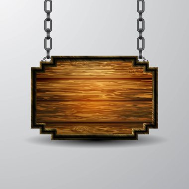 Ahşap tabelanın gerçekçi temsili