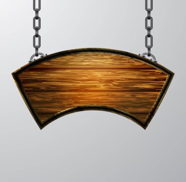 Ahşap tabelanın gerçekçi temsili