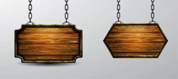 木製の看板のベクトル現実的なイラスト孤立 — ストックベクタ