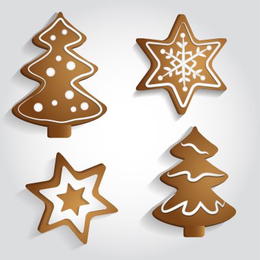 Zencefil yıldız ve ağaçlar