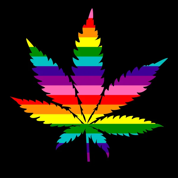 Cannabis zwart — Stockvector