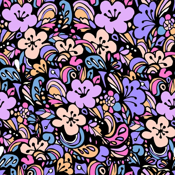 Patrón floral azul — Vector de stock