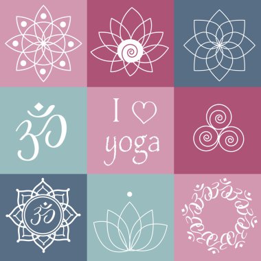 Vektör yoga simgeler 
