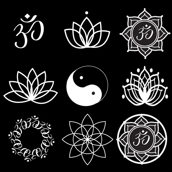 Etiquetas e iconos del yoga — Vector de stock