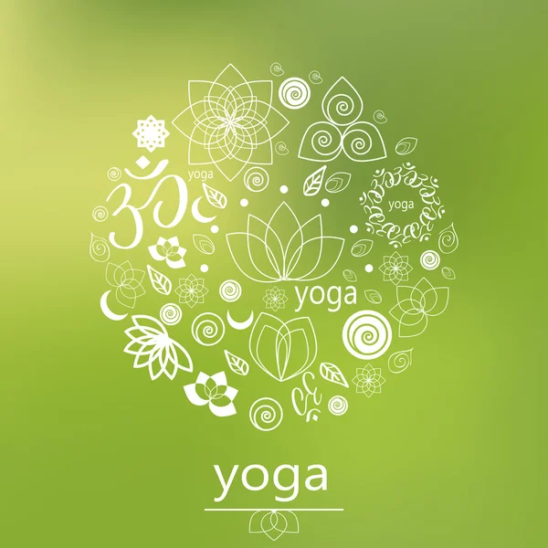 Logo de yoga vectorial en verde — Vector de stock