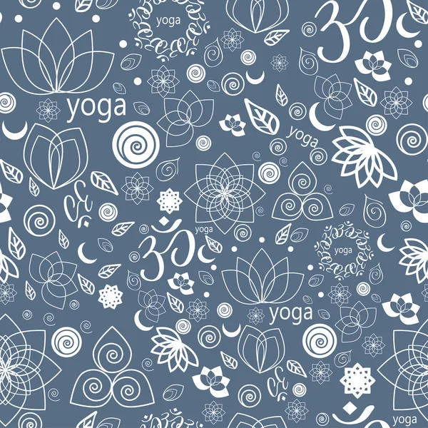 Yoga Etiketler ve simgeler seamless modeli