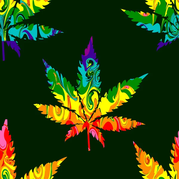 Abstrato cannabis sem costura padrão — Vetor de Stock