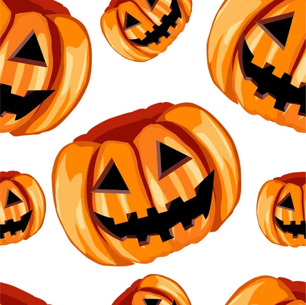 Seamless pattern with scary pumpkins — Stock Vector