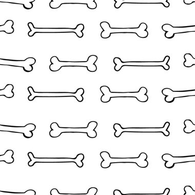 Vektör seamless modeli ile el çekilmiş kemikleri