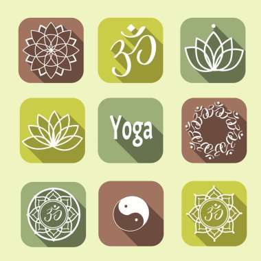 Vektör yoga simgeler 