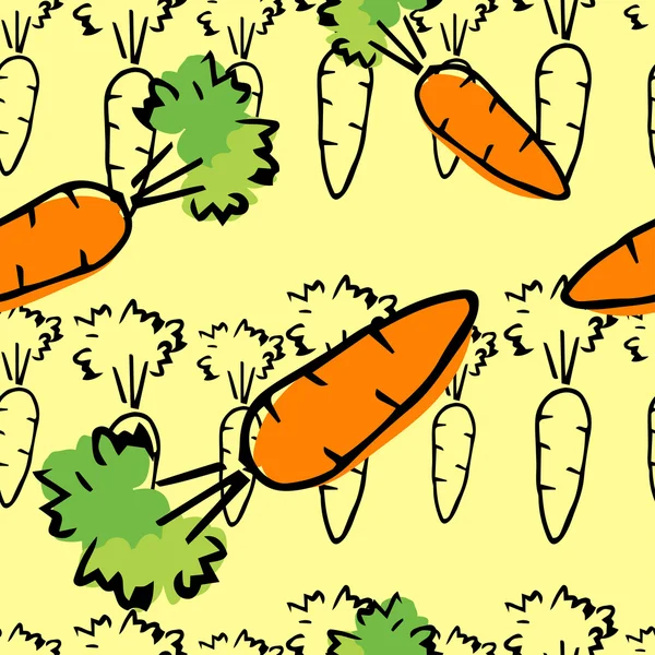 Ручной рисунок красочный бесшовный узор с морковью — стоковый вектор