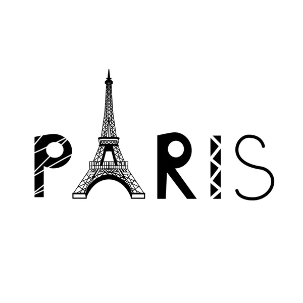 Señal de París con Torre Eiffel — Vector de stock