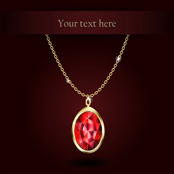 Bela pedra preciosa rubi vermelho — Vetor de Stock
