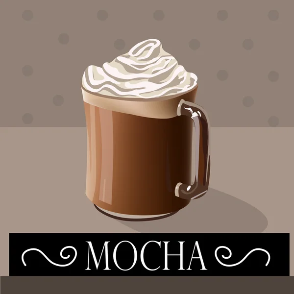 Café bebida mocha — Vetor de Stock