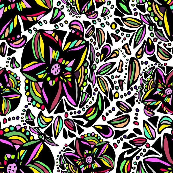 Nahtlose Doodle Blume Hintergrund — Stockvektor