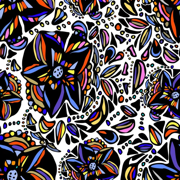 Nahtlose Doodle Blume Hintergrund — Stockvektor
