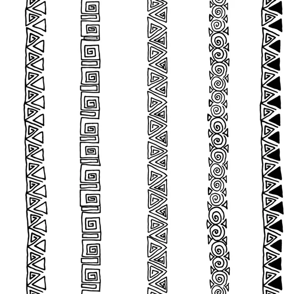 Vektor nahtlose schwarz-weiße ethnische Muster — Stockvektor