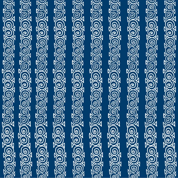 벡터 원활한 블루 에스닉 패턴 — 스톡 벡터