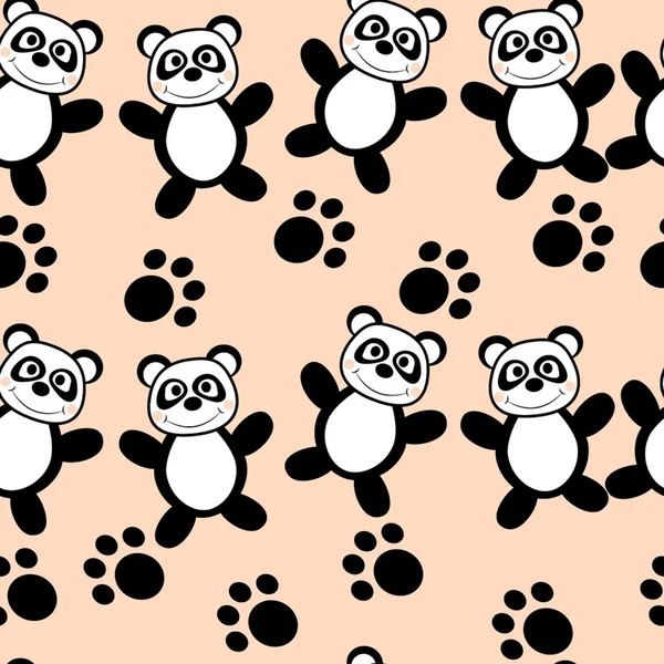 Panda sin costuras — Vector de stock