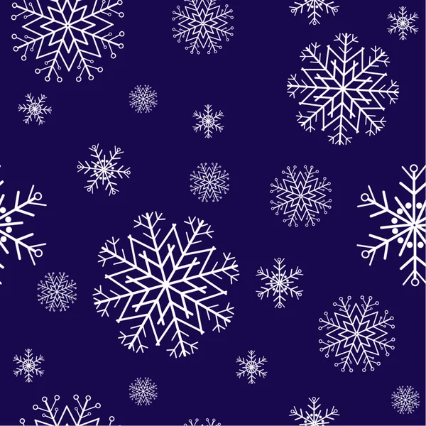Patrón azul sin costuras con copos de nieve — Archivo Imágenes Vectoriales