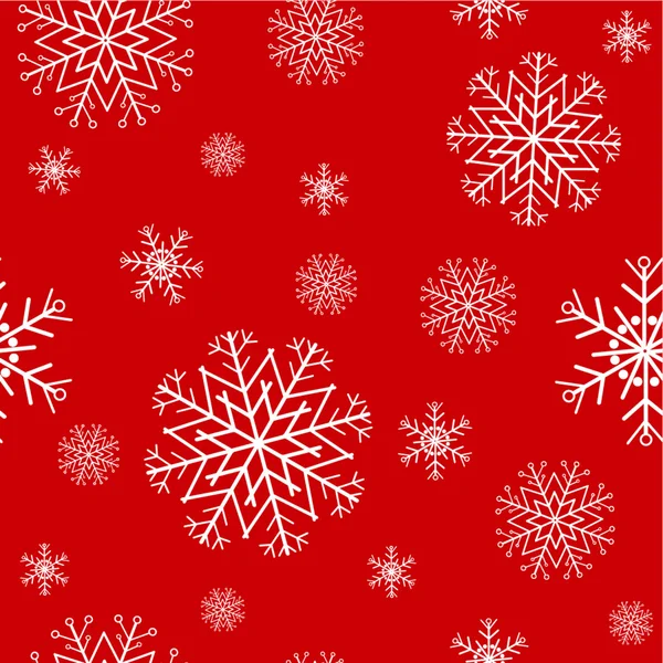 Червоний безшовний візерунок зі сніжинками — стоковий вектор