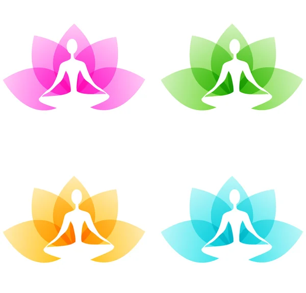 Iconos de Yoga — Vector de stock