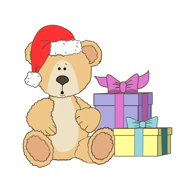 Kerstmis teddy bear — Stockvector