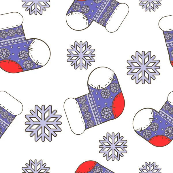 Sorunsuz Kış Noel desen çorap ile — Stok Vektör