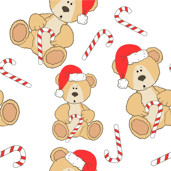 Kerstmis teddy bear — Stockvector