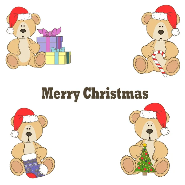Dárkový vánoční Teddy bear Vektorová Grafika
