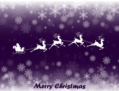 Onun Noel kızak Santa çiziminde