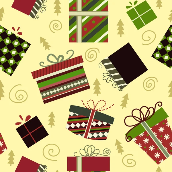 Boîtes cadeaux de Noël rétro — Image vectorielle