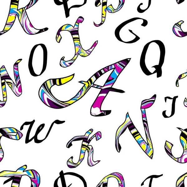 Letras del alfabeto Ilustración dibujada a mano — Vector de stock