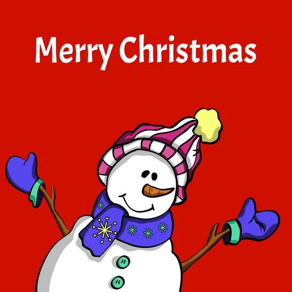 Счастливого Рождества, снеговик — стоковый вектор