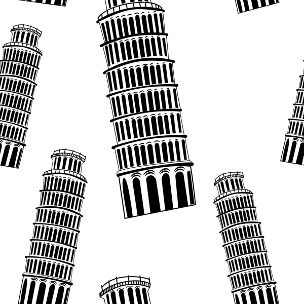 Szkic Pisa wieża wzór — Wektor stockowy
