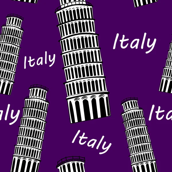 Bosquejo Pisa torre patrón sin costura — Archivo Imágenes Vectoriales